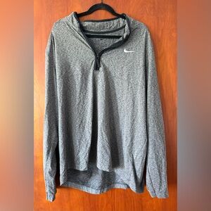 Nike Men’s Heather Gray Quarter-Zip Hoodie Sweater